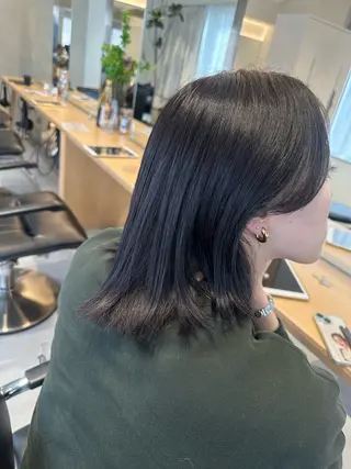 ミディアム カラー ヘアアレンジ オリーブ透明感カラー 表参道/MIKUのヘアスタイル