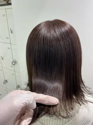 セミロング カラー パーマ ヘアアレンジ ネイル マツエク・マツパ 韓国風ベージュ🤎 赤みなし🌿横浜🤎のヘアスタイル