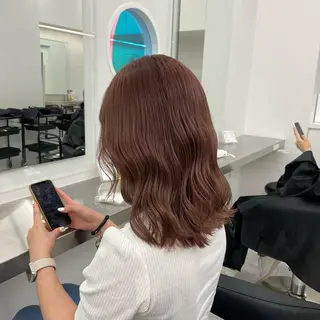 ミディアム トレンドモテカラー 🩷色落ちまで可愛くのヘアスタイル