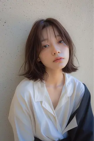 ミディアム 最新ケアカラー 髪質改善YUTOのヘアスタイル