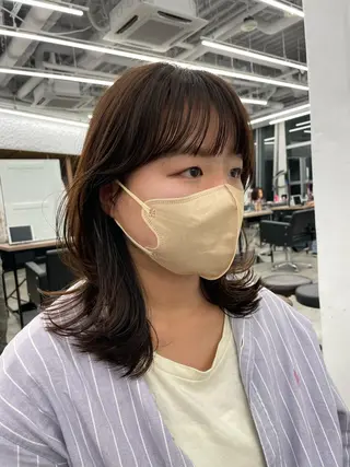 ミディアム カラー ヘアアレンジ 【柔らか透明感✨/ 似合せ前髪】大石葉月のヘアスタイル