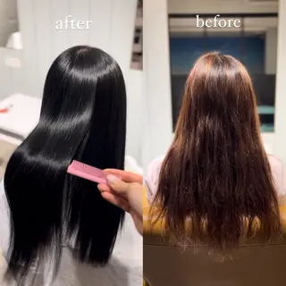 カラー 縮毛矯正／レイヤー／ 髪質改善／海月のヘアスタイル