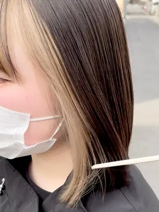 ミディアム カラー ボブ指名No.1 🌼chidaのヘアスタイル