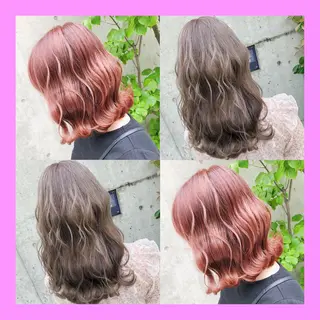 ミディアム カラー ヘアアレンジ メンズ キッズ 💟Chloe原宿店 🩶ハイトーンのヘアスタイル