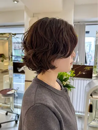 ショート パーマ ZENKO表参道店所属・デジタルパーマ 🌀ボブ　萩原　龍のヘアスタイル