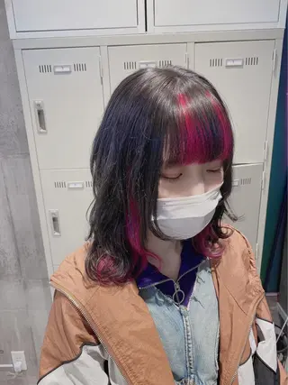 セミロング カラー ヘアアレンジ 🩶【推しハイトーン 】yuzu🩶のヘアスタイル