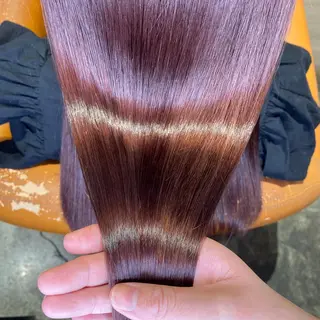 セミロング カラー 髪質改善×矯正🫧 韓国ヘアasamiのヘアスタイル