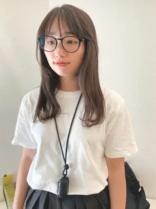 ミディアム カラー お洒落ベージュ🤎 代官山shibukiのヘアスタイル