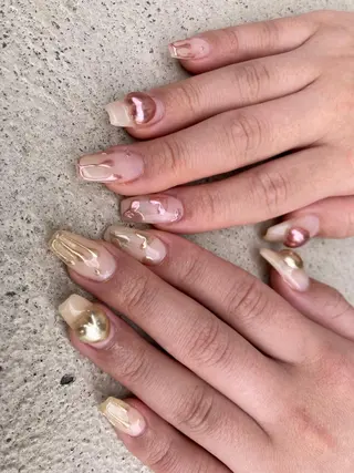 セミロング ネイル ✴︎ Delightのネイルデザイン