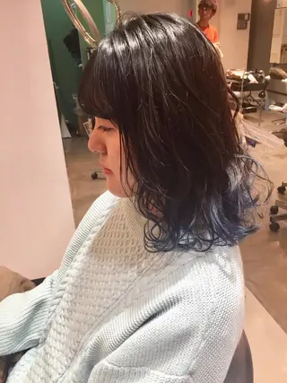 ミディアム 所渉/韓国レイヤー /ウルフカットのヘアスタイル