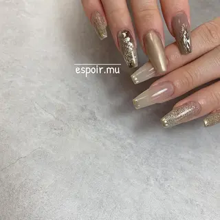 ロング ネイル espoir. muのネイルデザイン