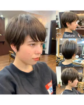 ショート 縮毛矯正/ショート/ レイヤー/畑中正敏のヘアスタイル