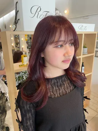 ロング nuu 栄所属・🧸SAKI🎀 韓国レイヤーのヘアスタイル