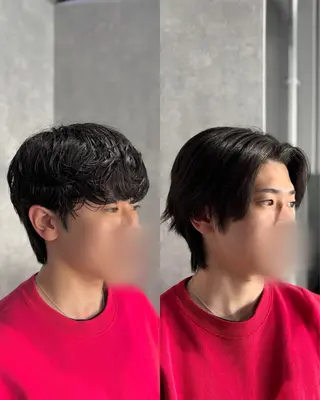 ショート パーマ メンズ 韓国メンズヘア/ ダウンパーマ/歩夢のヘアスタイル