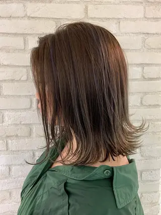 ミディアム カラー パーマ ヘアアレンジ ネイル マツエク・マツパ レイヤー＆カラー 人気美容師倉崎涼のヘアスタイル
