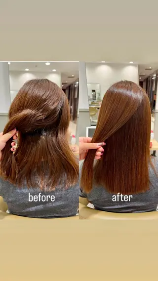 ミディアム クセ/うねり改善/ 縮毛矯正🫧ゆりのヘアスタイル