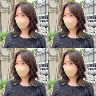 ミディアム 大人可愛い透明感🌟 小顔・韓国髪🌟野中のヘアスタイル
