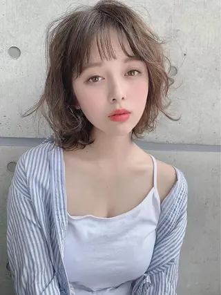 ミディアム 💗レイヤーショート ボブ艶髪/竜也💗のヘアスタイル