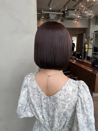 ショート カラー 渋谷/レイヤーボブ・ 韓国ボブ特化/楓のヘアスタイル