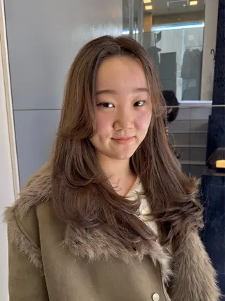 セミロング カラー ブリーチなしWカラー レイヤー/KOHNOのヘアスタイル