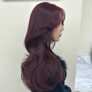 ロング カラー パーマ ヘアアレンジ CHAINON CENTREのヘアスタイル