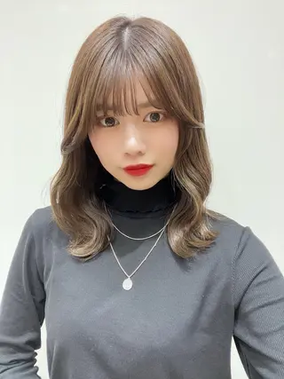 セミロング 透明感🫧 amu🫧のヘアスタイル