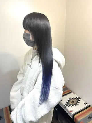 ロング カラー ブリーチ毛対応酸性 ストレート🌈サキのヘアスタイル