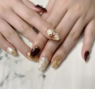 ロング カラー ネイル Q Free nailsのネイルデザイン
