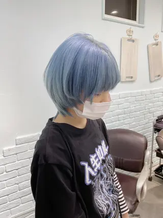 ショート カラー ヘアアレンジ メンズ キッズ 💟Chloe原宿店 🩶ハイトーンのヘアスタイル