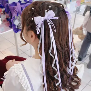 ロング ヘアアレンジ ブリーチ/ヘアセット 【𝙍𝙞𝙣𝙤】のヘアスタイル