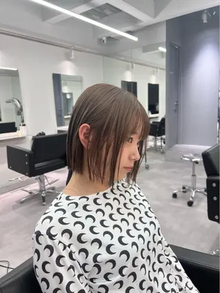 ショート カラー R/🤎 パーマ＆ブリーチ🔥のヘアスタイル