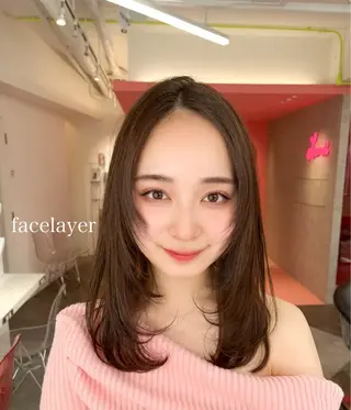 ミディアム 山崎/ボブ縮毛矯正 レイヤー髪質改善のヘアスタイル