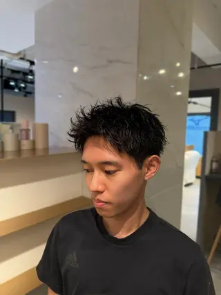 ショート パーマ メンズ grace by afloat 梅田店所属・メンズ特化❗️ 楠見綾太郎のヘアスタイル
