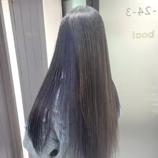 ロング カラー ハイトーン/フェザー パーマ/りゅうのヘアスタイル