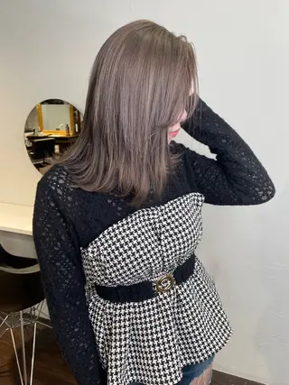 セミロング カラー ヘアアレンジ maoブリーチ無し 似合わせカラーのヘアスタイル