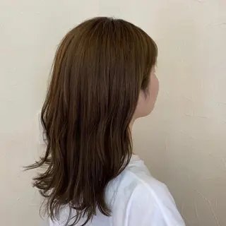セミロング カラー 🤍似合わせパーマ 奥田沙耶🫧のヘアスタイル