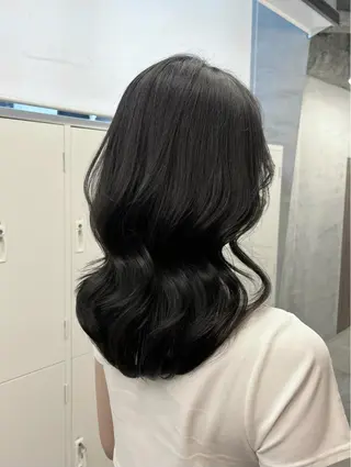 セミロング カラー マンツーマン／韓国 ヘア‎Amiのヘアスタイル