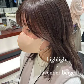 セミロング カラー BiBi  藪 菜月のヘアスタイル