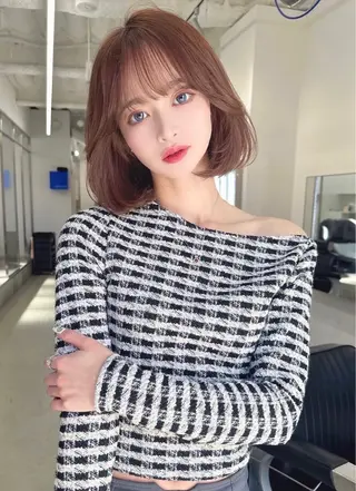 ミディアム カラー 水光艶カラー/ 艶ブリーチ/颯のヘアスタイル