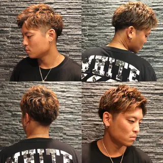 ミディアム カラー パーマ ヘアアレンジ メンズ 萩原 勇樹のヘアスタイル