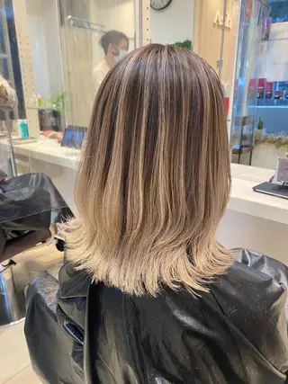 セミロング カラー はだゆうき @hadadan08のヘアスタイル