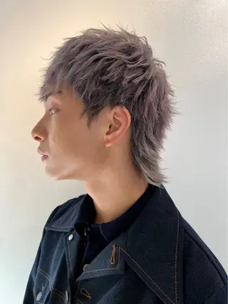 カラー メンズ ダブルカラー寒色系 ボリューム改善ハヤトのヘアスタイル