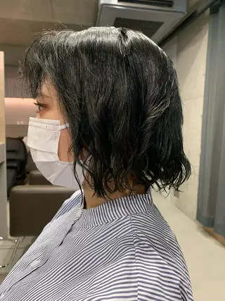 ミディアム パーマ ボブパーマコテ巻き風 パーマNo1深江秀平のヘアスタイル