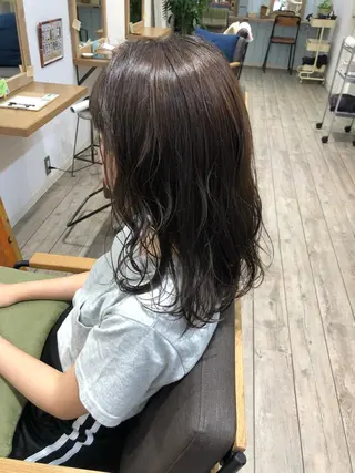 セミロング カラー ヘアアレンジ 顔周りcut・ご相談 ＝新宿しずく🇰🇷のヘアスタイル