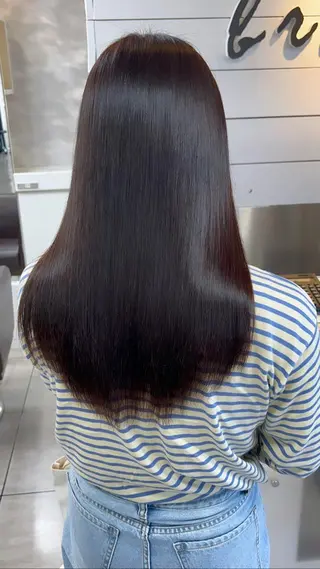 セミロング カラー ヘアアレンジ インナー×縮毛矯正 ピンクカラー澤井里菜のヘアスタイル