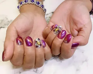 ロング カラー ネイル Q Free nailsのネイルデザイン