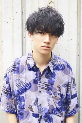 ショート パーマ ヘアアレンジ メンズ TONE所属・透明感カラー/ 韓国ヘア/縮毛矯正のヘアスタイル