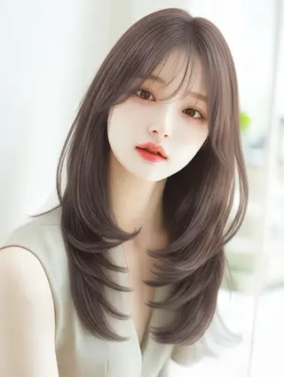 ロング ブリーチなしWカラー × ハイトーン さきのヘアスタイル