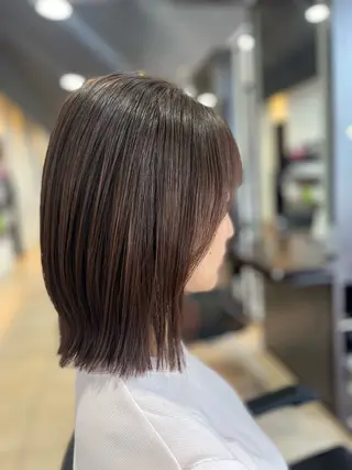 ミディアム ショート・ボブ・髪 質改善🧡関　玲子のヘアスタイル