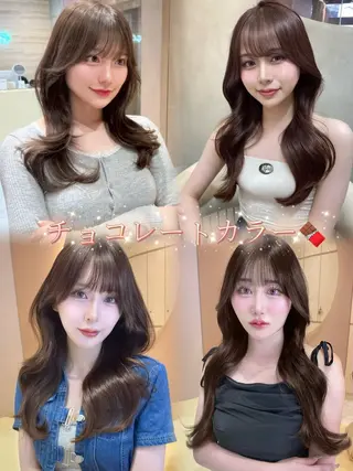 セミロング カラー 髪質改善/はるみ🌙 韓国レイヤーのヘアスタイル